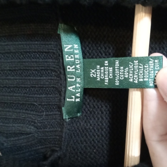 Ralph Lauren Long Sleeve Shawl Collar Knit Buckle Closure Womens 2X - Picture 3 of 7